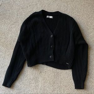 Hollister Black Cropped Cardigan